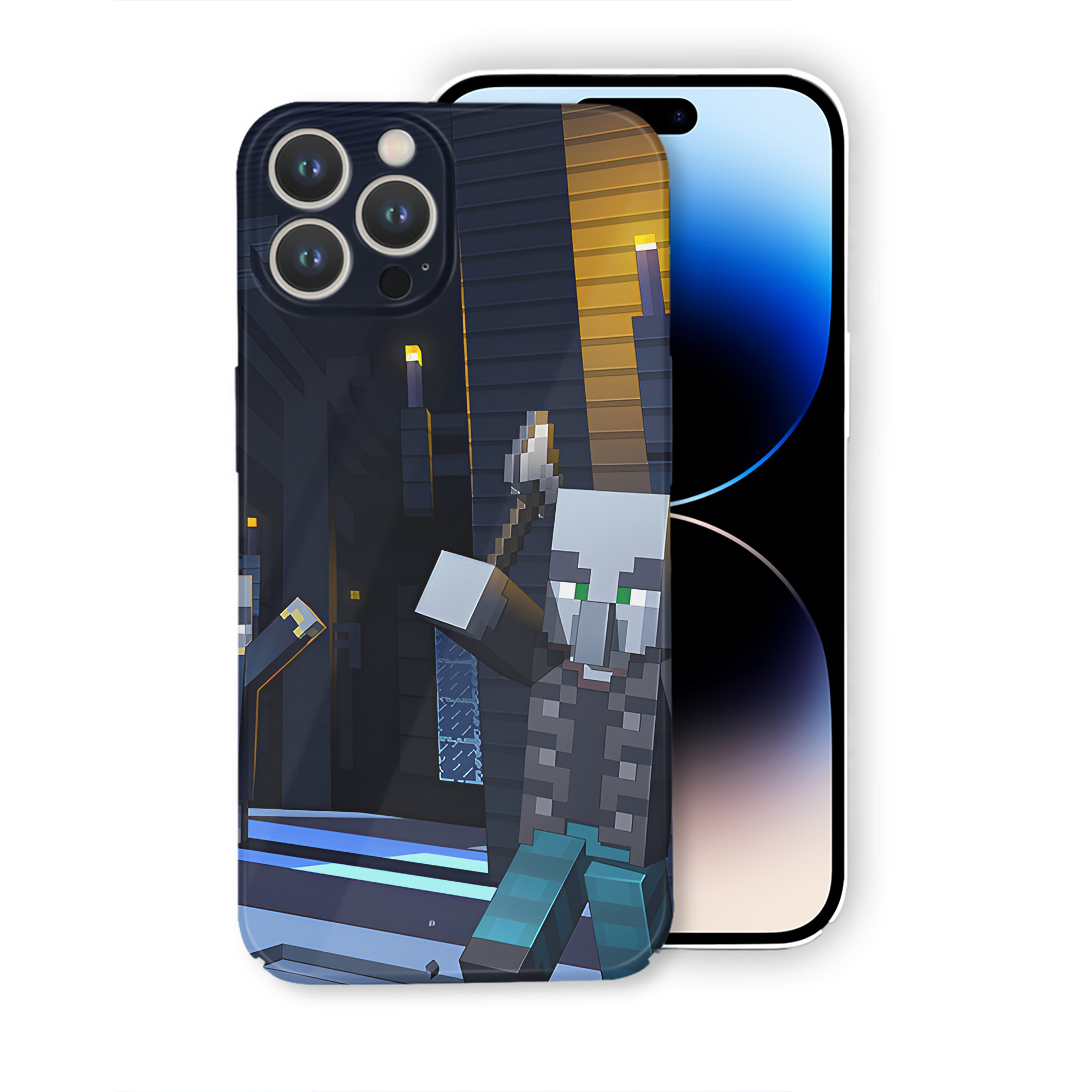 （画像用） マインクラフト ブロックの世界 Minecraft MC Block world 【iPhone 14シリーズ対応】ハードケース